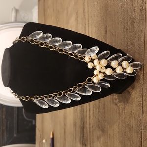 Crystal Necklace with pearl accents